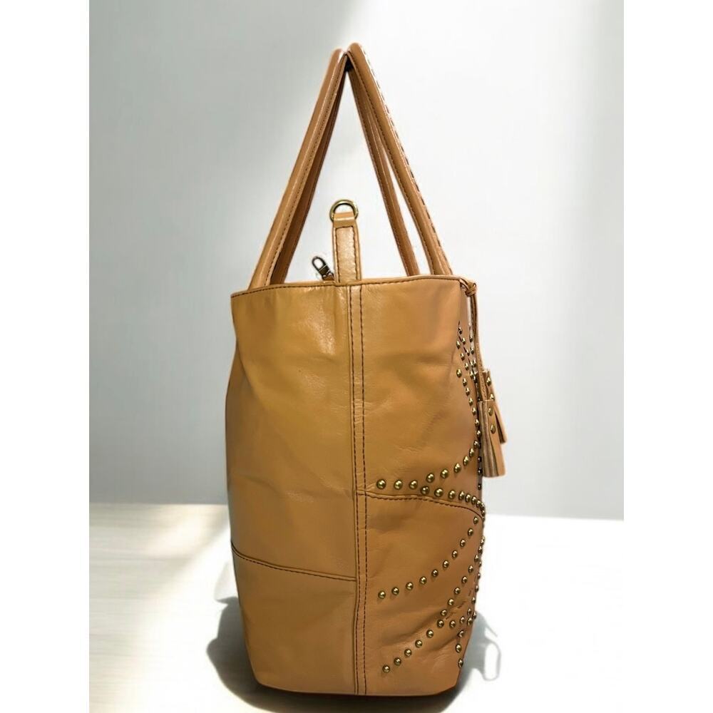 Isabella Fiore Leather Studded Tote Bag - Picture 5 of 14